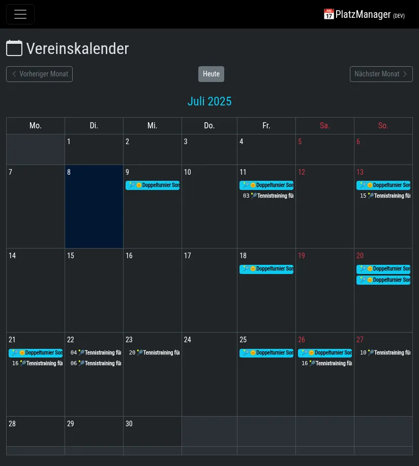 Kalender - dunkel