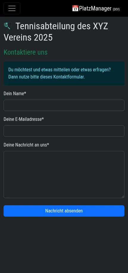 Kontaktformular - dunkel