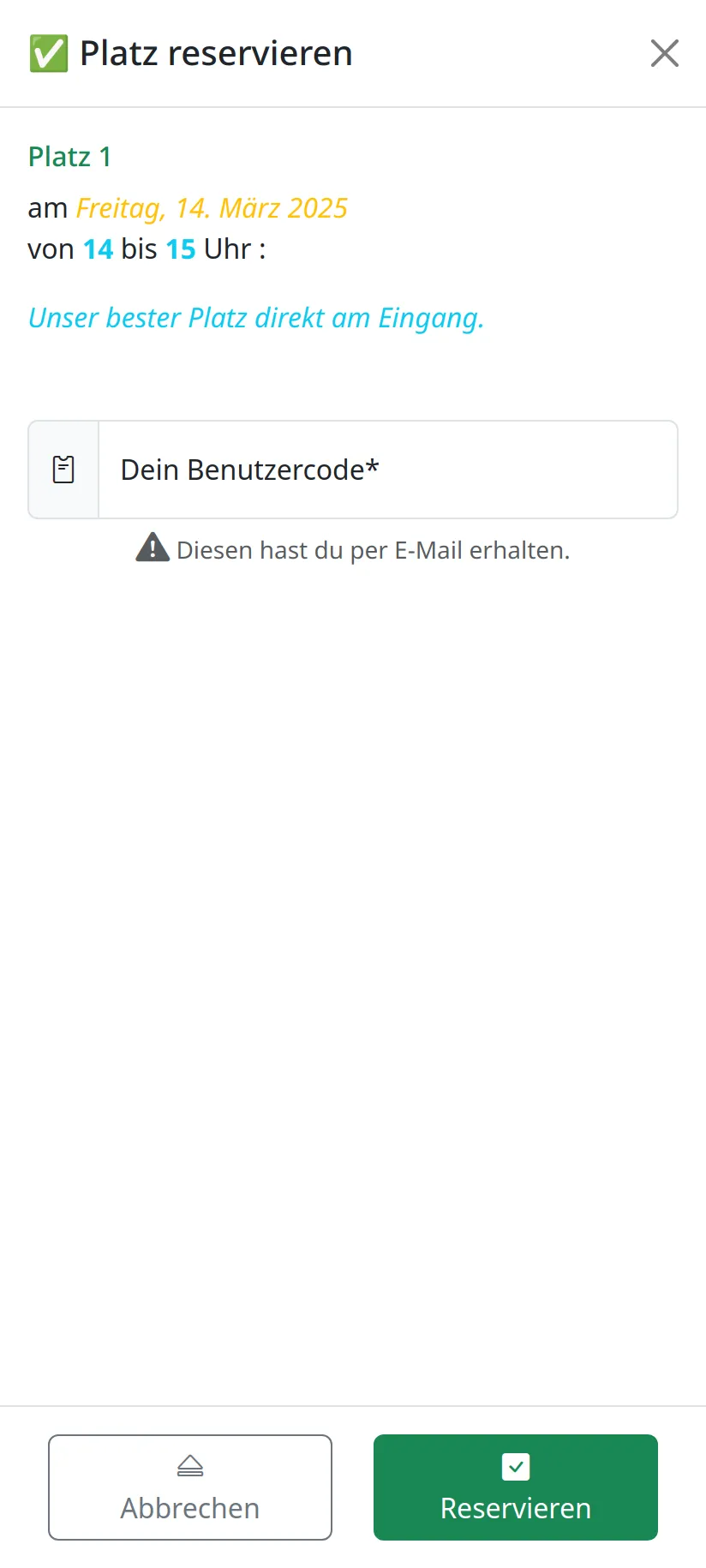 Reservierung - hell